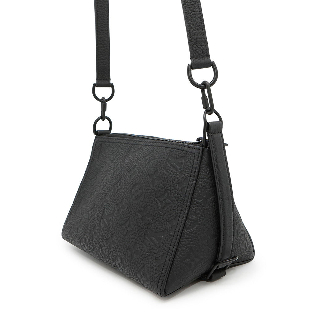 LOUIS VUITTON Triangle Messenger Bag NoirM55878 Monogram・Taurillon