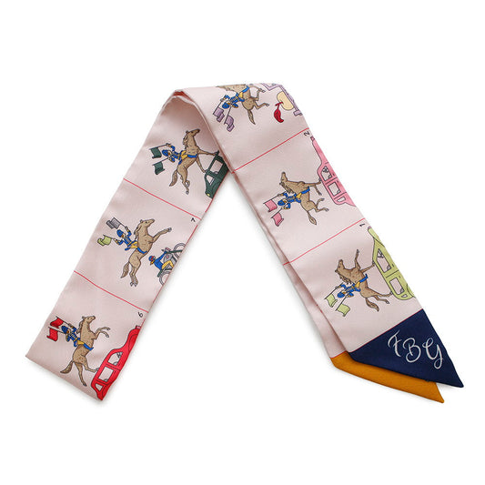 HERMES Twilly HERMES Parade Hermes Parade Rose Pearl/Marine/Multicolor Silk100%