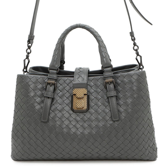 Bottega Veneta INTRECCIATO Roma 2WAYBag Gray489509 Leather Size Small