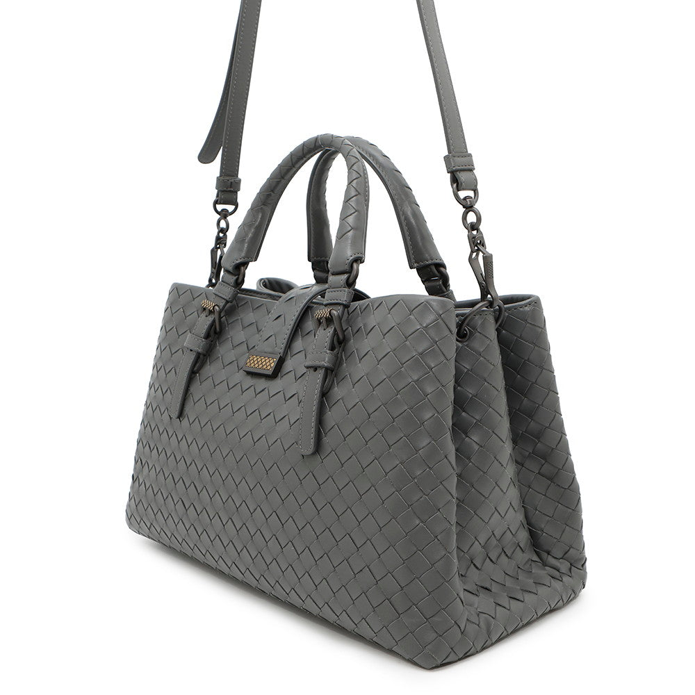 Bottega Veneta INTRECCIATO Roma 2WAYBag Gray489509 Leather Size Small