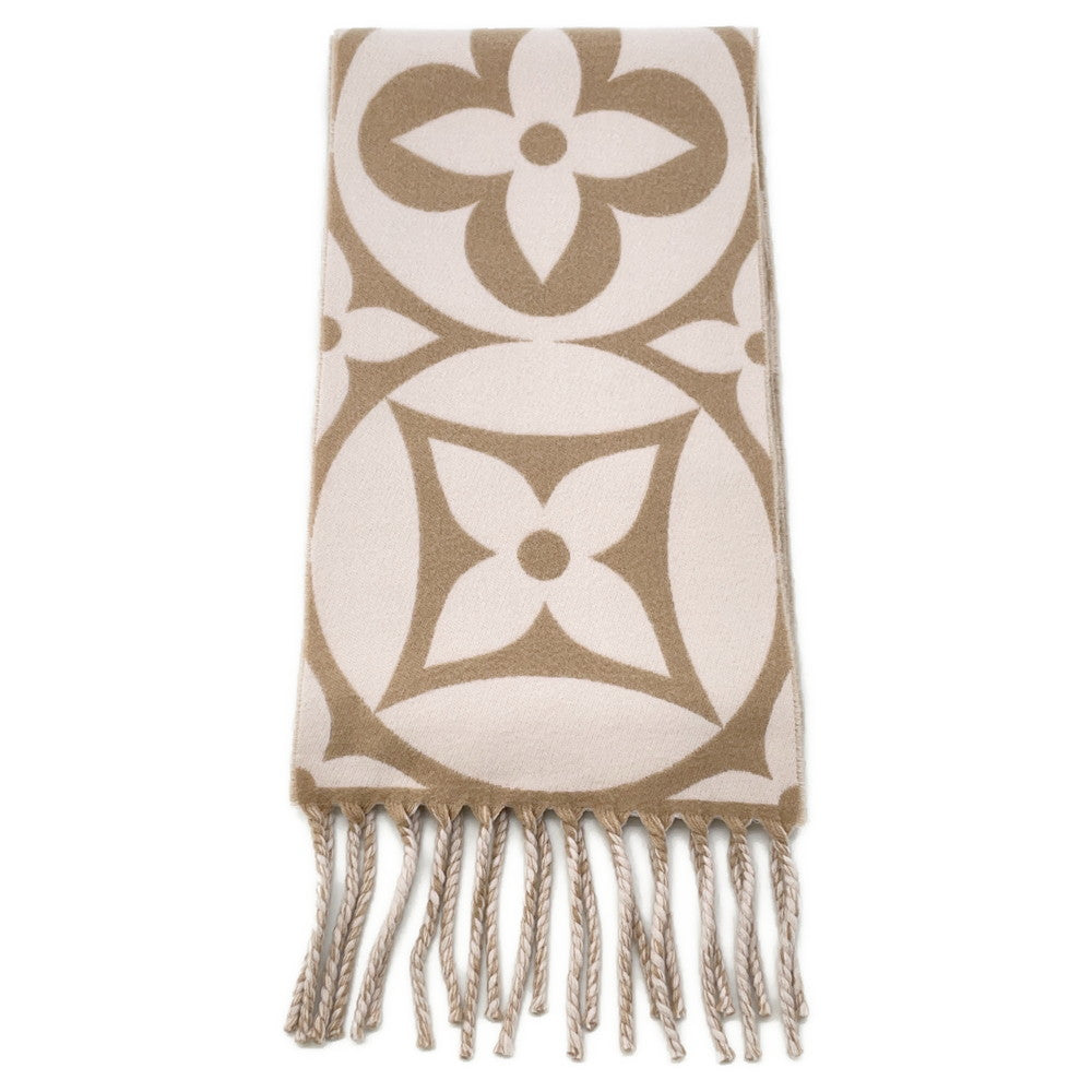 LOUIS VUITTON Flight Mode Scarf LV Medallion BeigeRoseM79213 Wool 100%