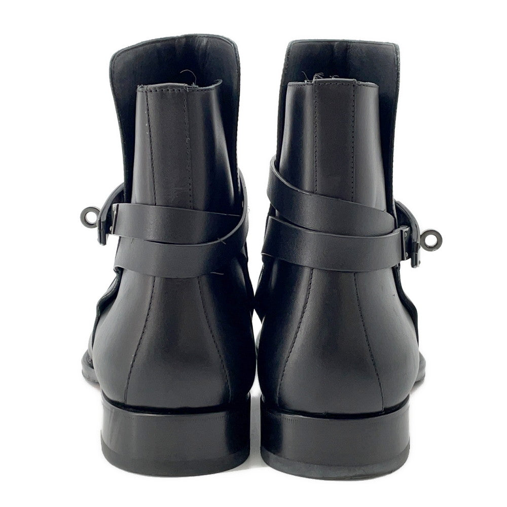 HERMES Short Boots Fortune BlackH222979Z Calf Leather Size Chronomat 44