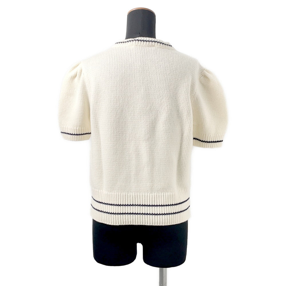 Dior Short Sleeve Knit Size 42 White154S09AM305 Wool 70% Cashmere30%