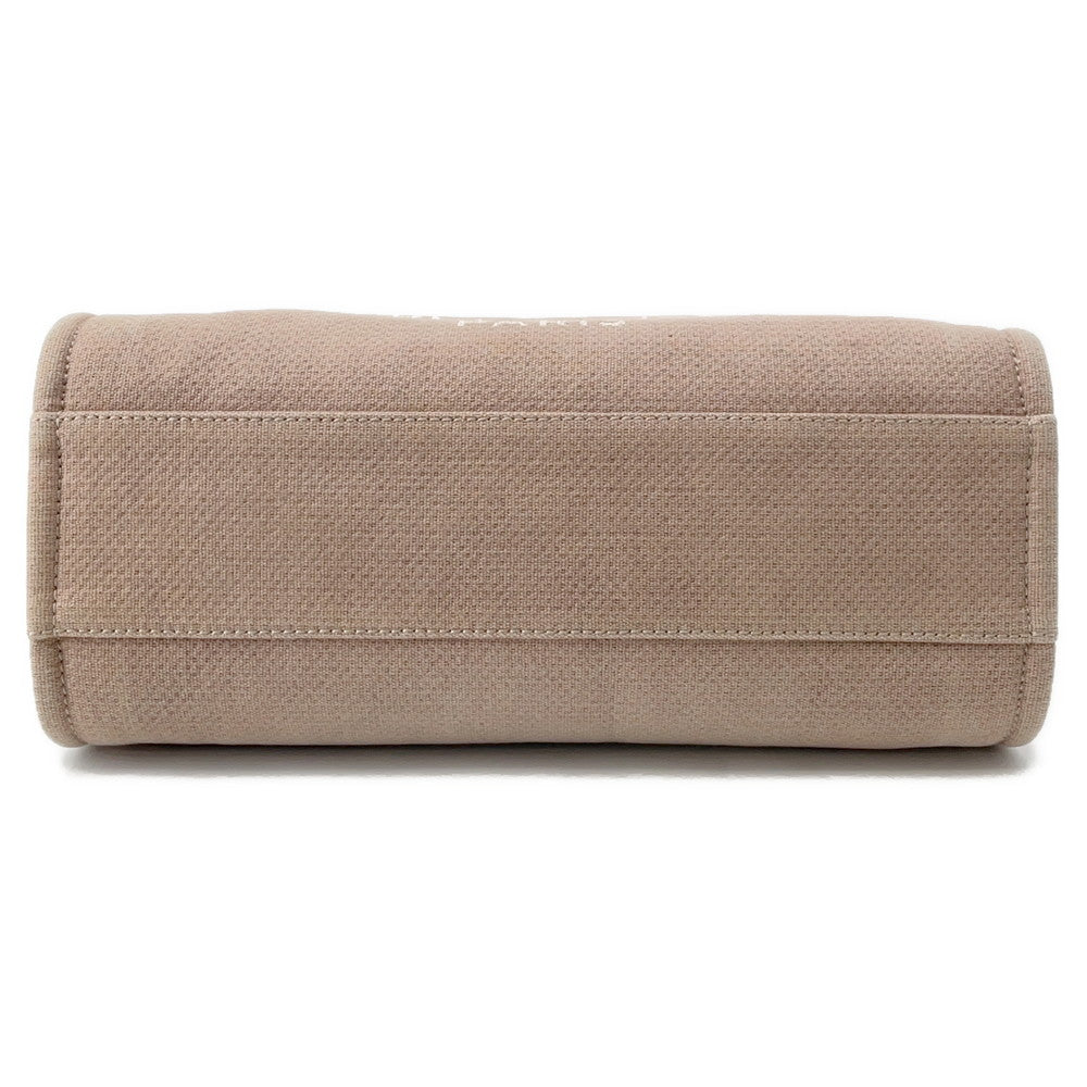 CHANEL Deauville ChainTote Bag BeigeA67001 Canvas Leather Size MM