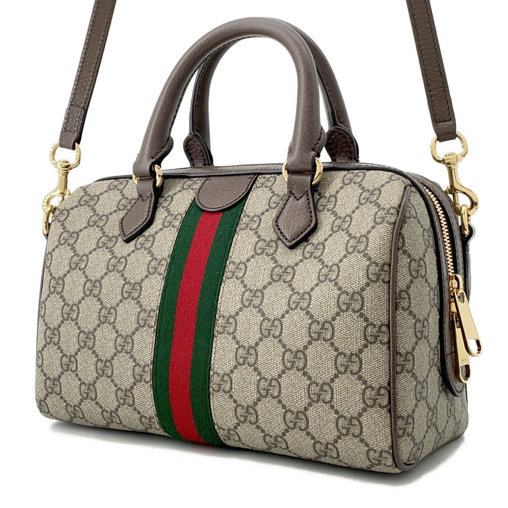 GUCCI Ophidia Travel Bag Beige/Brown772061 PVC Leather Size Medium