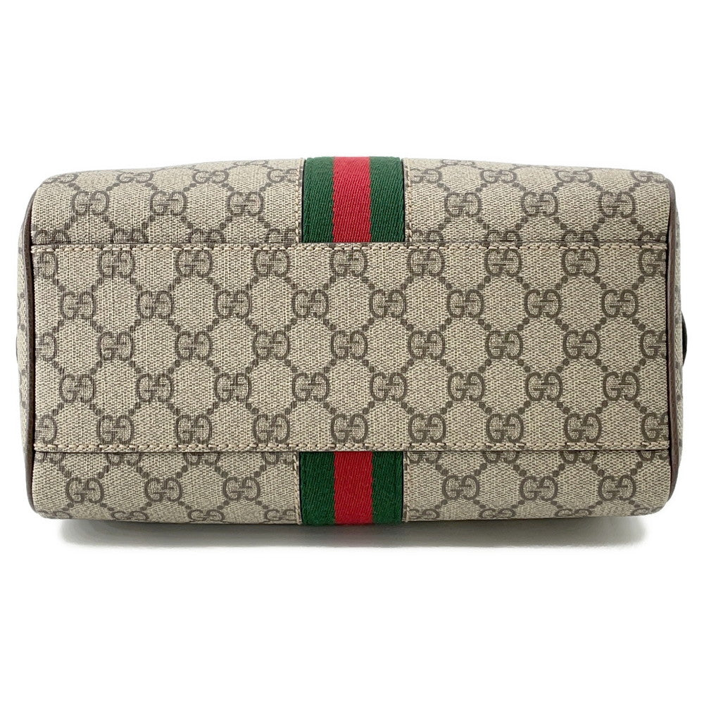 GUCCI Ophidia Travel Bag Beige/Brown772061 PVC Leather Size Medium