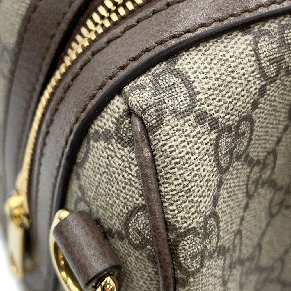 GUCCI Ophidia Travel Bag Beige/Brown772061 PVC Leather Size Medium