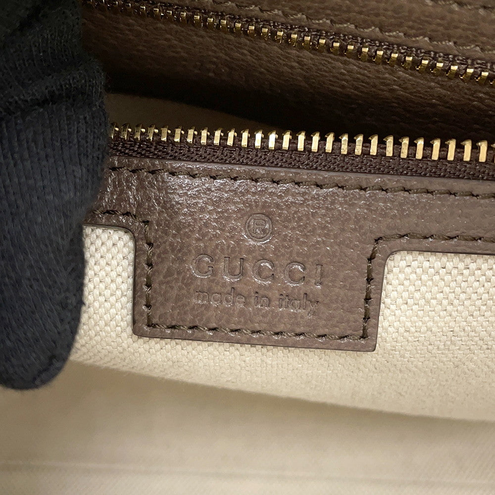 GUCCI Ophidia Travel Bag Beige/Brown772061 PVC Leather Size Medium