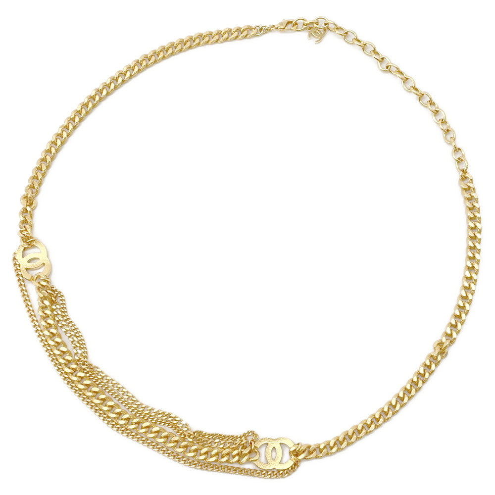 CHANEL CC Logo Rhinestone ChainBelt Gold Metal Rhinestone