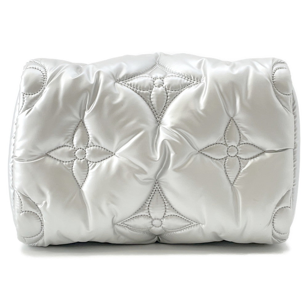 LOUIS VUITTON Speedy Bandouliere SilverM20973 Recycled MetallicNylon Monogram Size 25