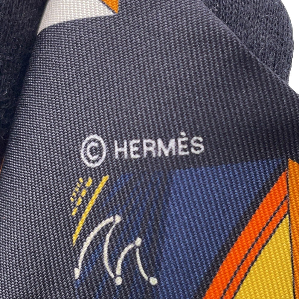 HERMES Scarf Twilly Springs Spring Bague Springs Springs Bague Black(Black)/Orange/CreamH853932S Silk 100%