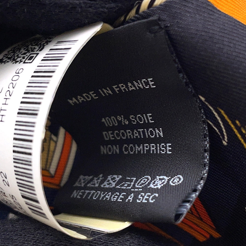 HERMES Scarf Twilly Springs Spring Bague Springs Springs Bague Black(Black)/Orange/CreamH853932S Silk 100%