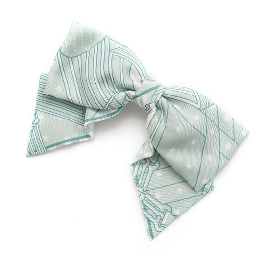 HERMES HERMES Ribbon Barrette Grenelle PM Size PM Green Silk