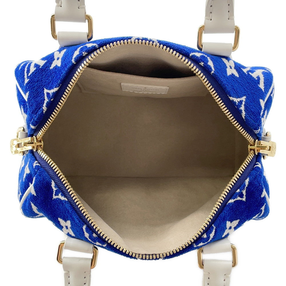 LOUIS VUITTON Speedy Bandouliere LV Match Blue/WhiteM20751 Monogram・Jacquard Velvet Size 20