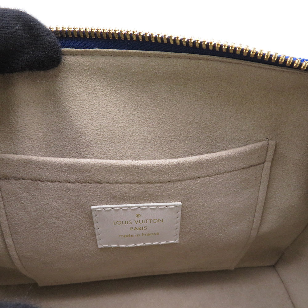 LOUIS VUITTON Speedy Bandouliere LV Match Blue/WhiteM20751 Monogram・Jacquard Velvet Size 20