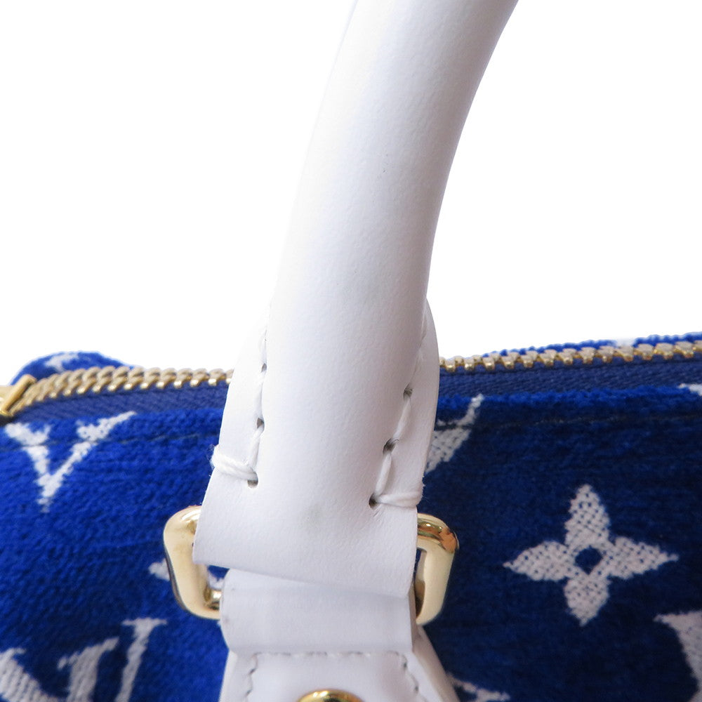 LOUIS VUITTON Speedy Bandouliere LV Match Blue/WhiteM20751 Monogram・Jacquard Velvet Size 20