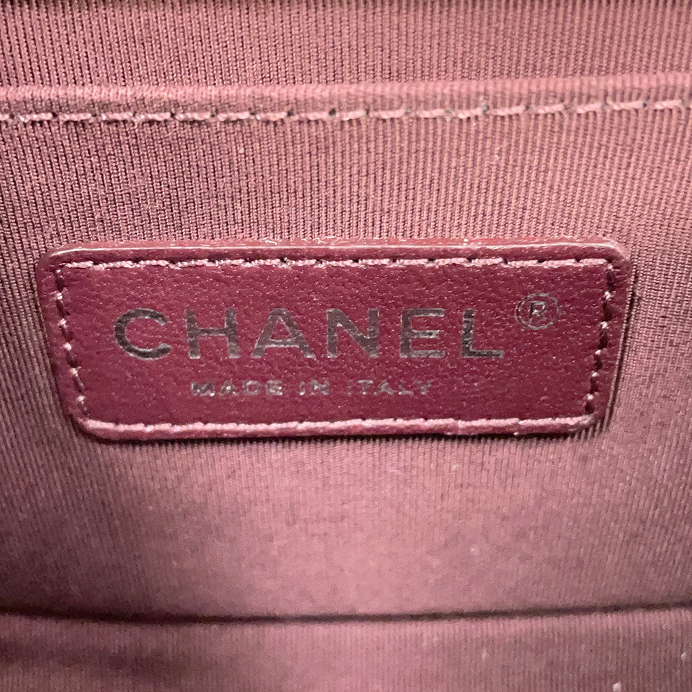 CHANEL Boy Chanel Woven Chainshoulder Bag White/BlackA67085 Leather Size Small