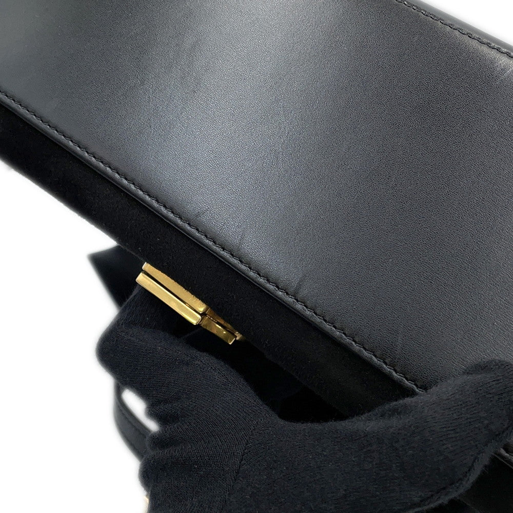 SAINT LAURENT PARIS Cassandra Top Handle 2-Way Handbag Black578000 Leather suede