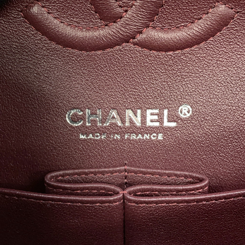 CHANEL Matelasse W Flap ChainShoulder Bag BlackA01113 Caviar Leather Size 23