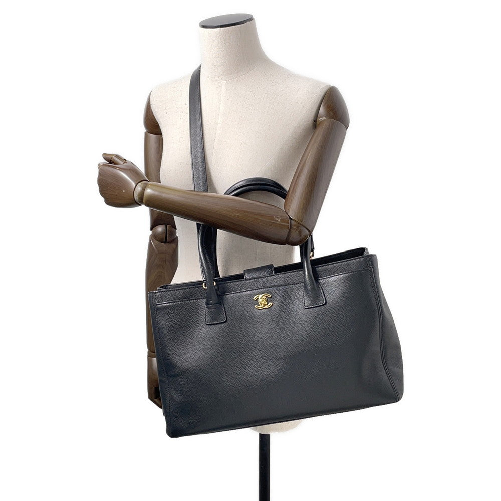 CHANEL Executive Line CC Logo Tote Bag BlackA15206 Leather