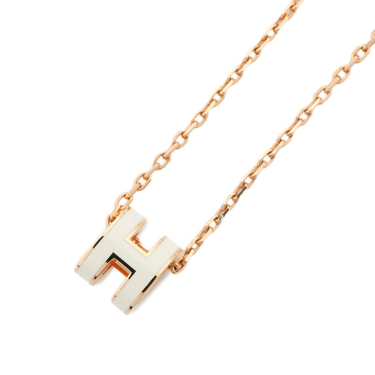 HERMES Pop Ash Necklace Size Mini White Metal Lacquer