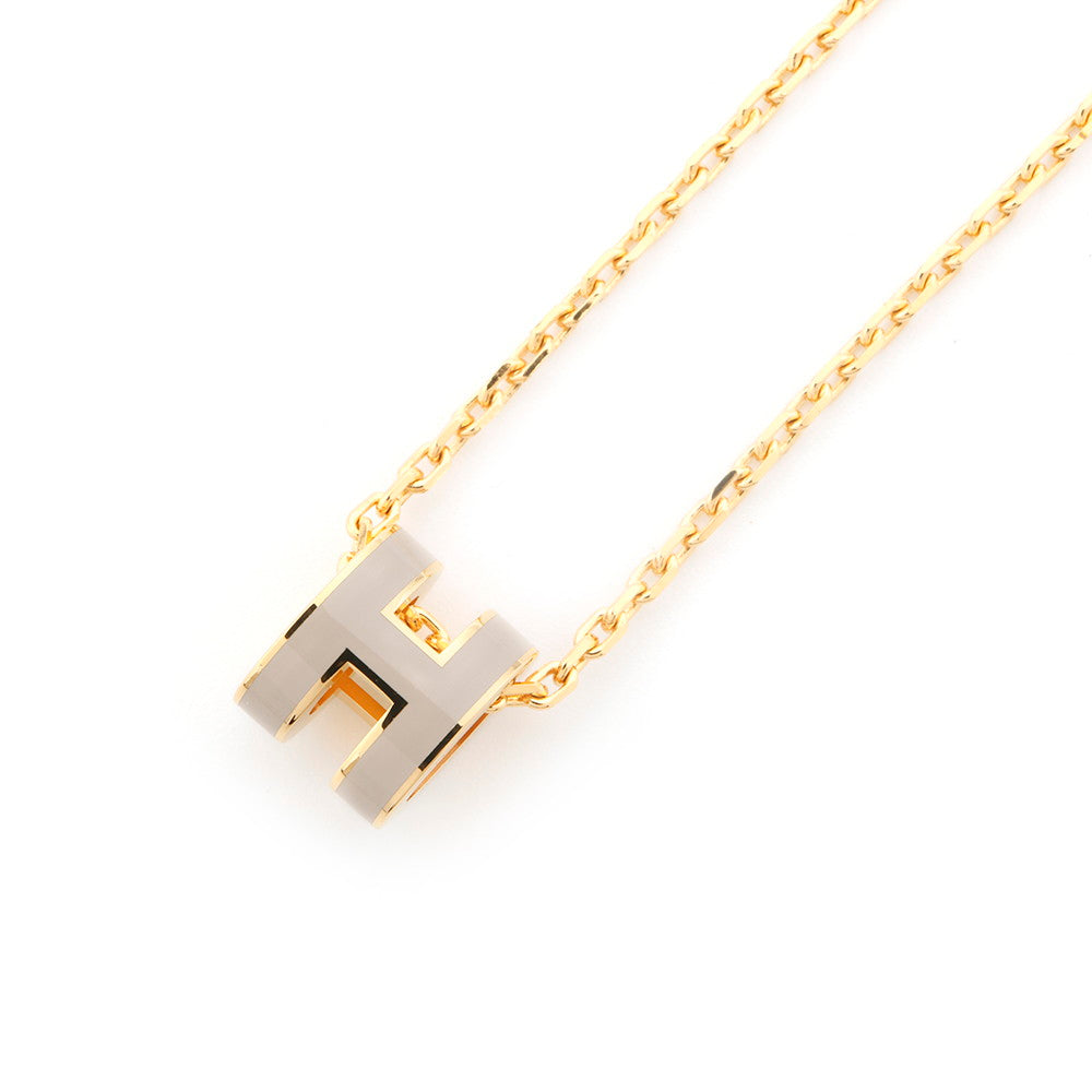HERMES Pop Ash Necklace Size Mini Marong rasse Metal Lacquer