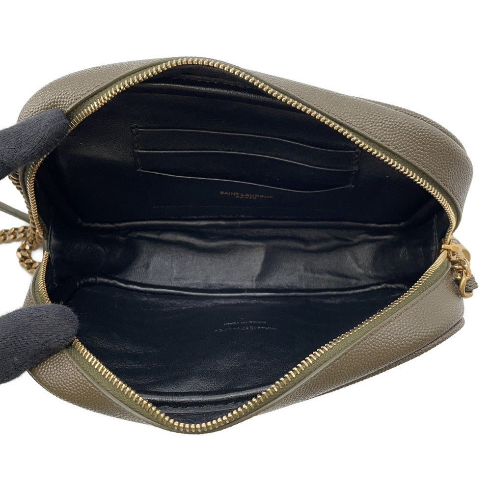 SAINT LAURENT PARIS Lou Tassel Chainshoulder Bag Khaki612579 Leather