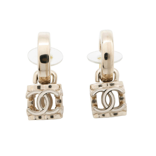CHANEL CC Logo Cube EarringsAB9567 Gold Plated