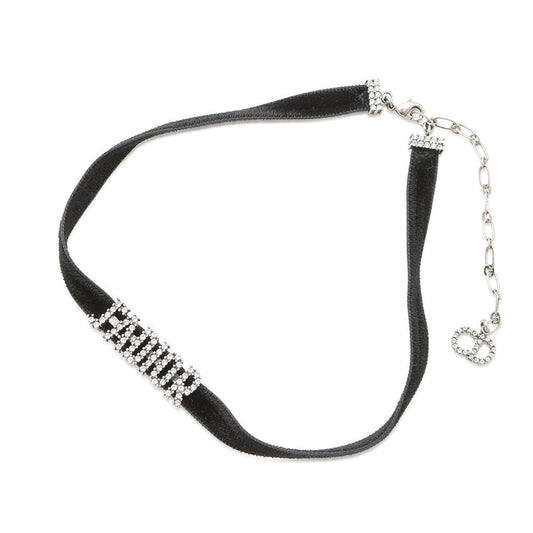 Dior JADIOR Rhinestone Choker Black Velour Rhinestone