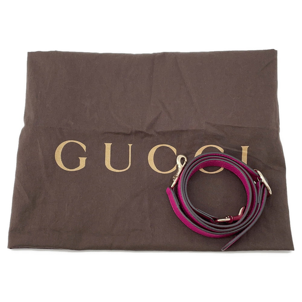 GUCCI Bamboo 2way tote Purple336032 Leather