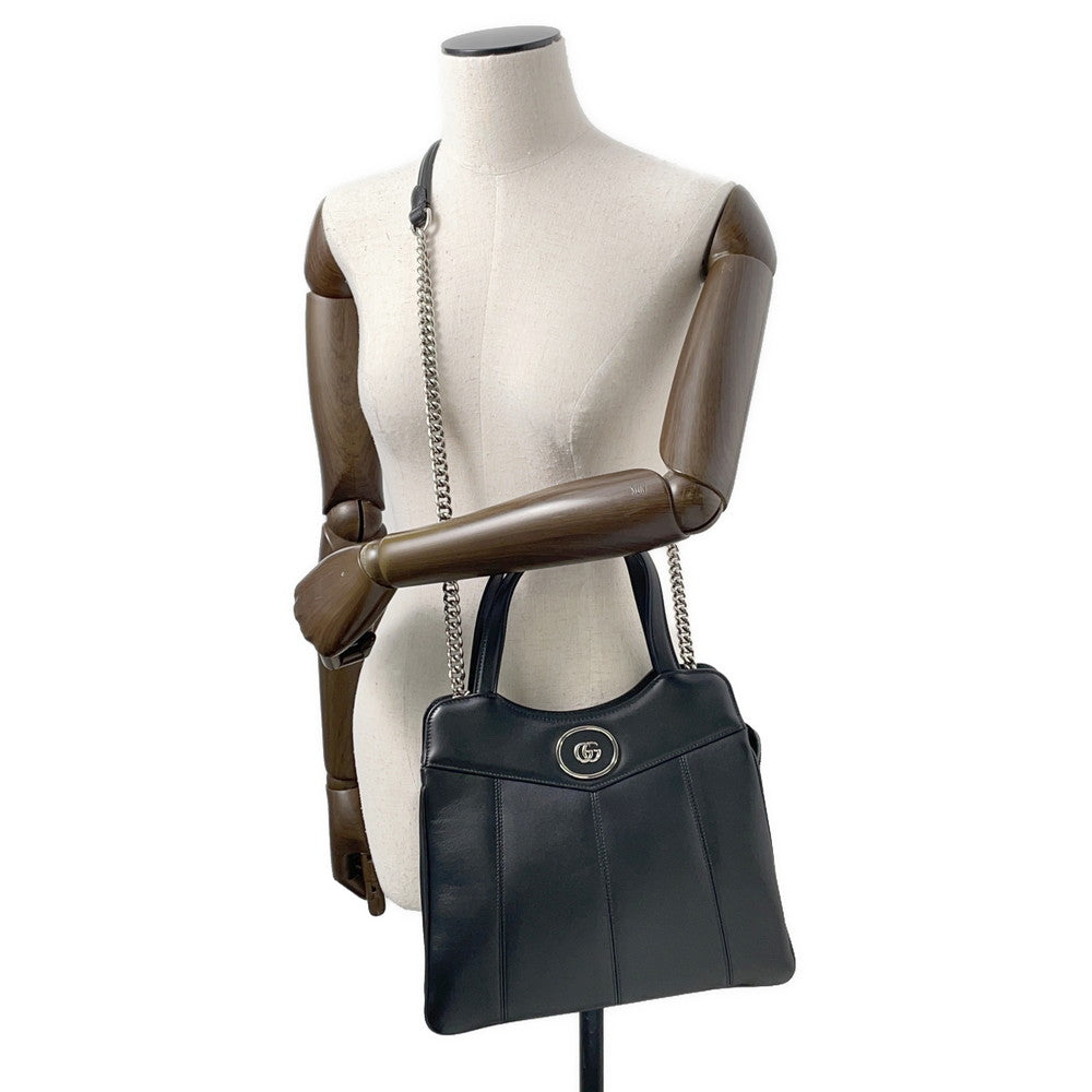 GUCCI Petit GG Small Tote 2-Way Bag Black745918 Leather