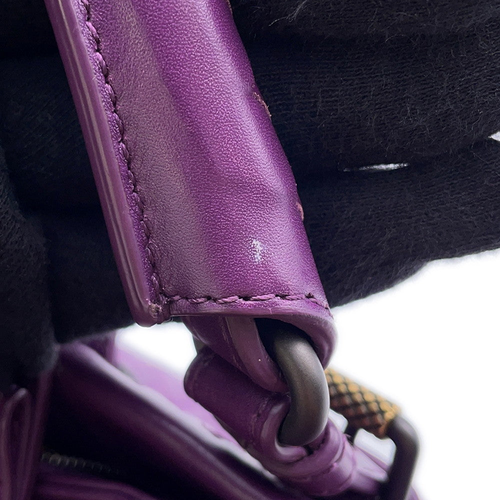 Bottega Veneta INTRECCIATO Roma Handbag Purple489509 INTRECCIATOLeather Size Small