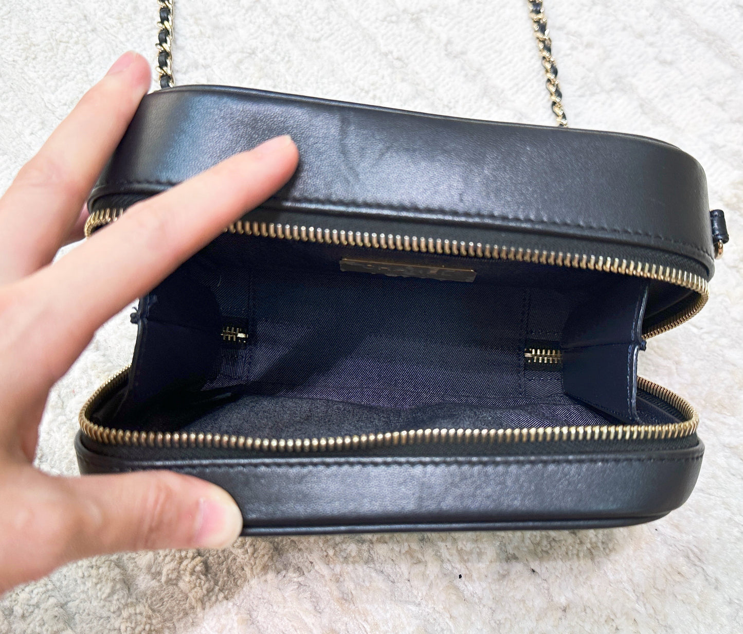 Chanel Black Lambskin CC Mania Camera Bag