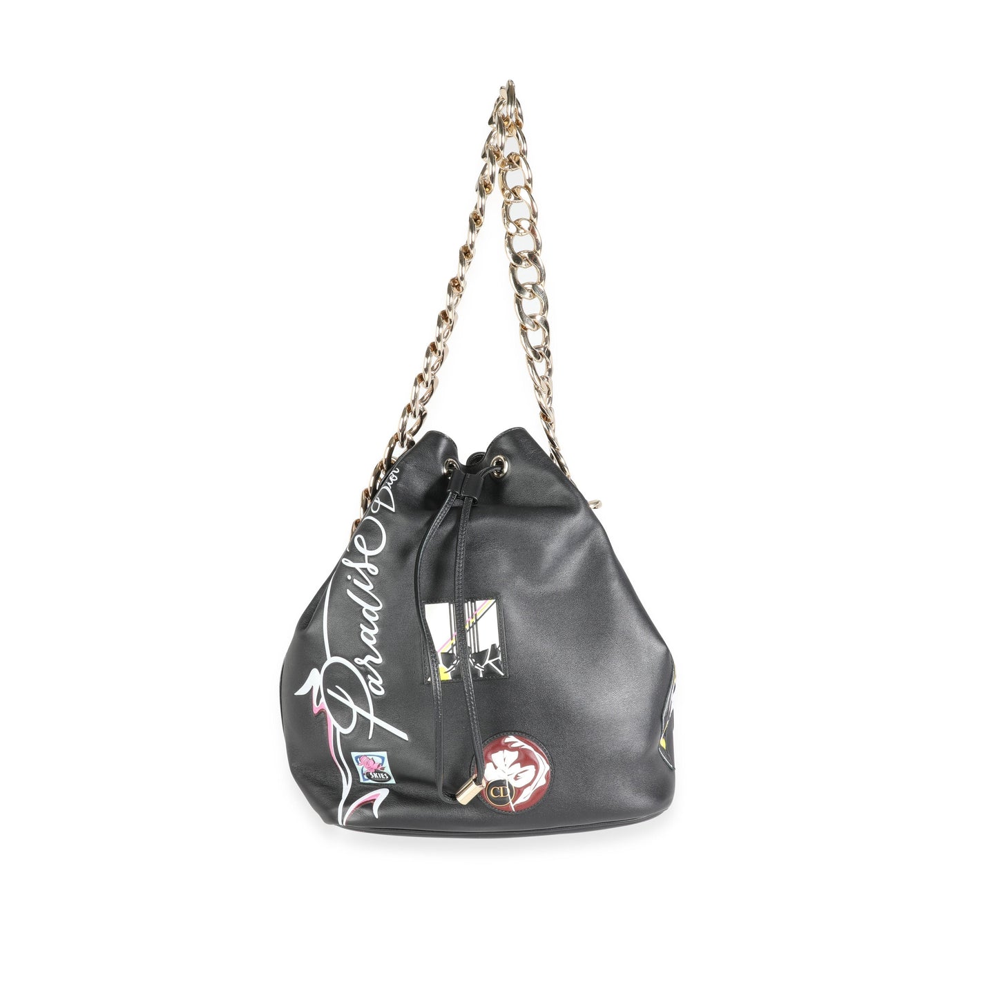 CHRISTIAN DIOR Limited Edition Black Calfskin Paradise Bubble Bag