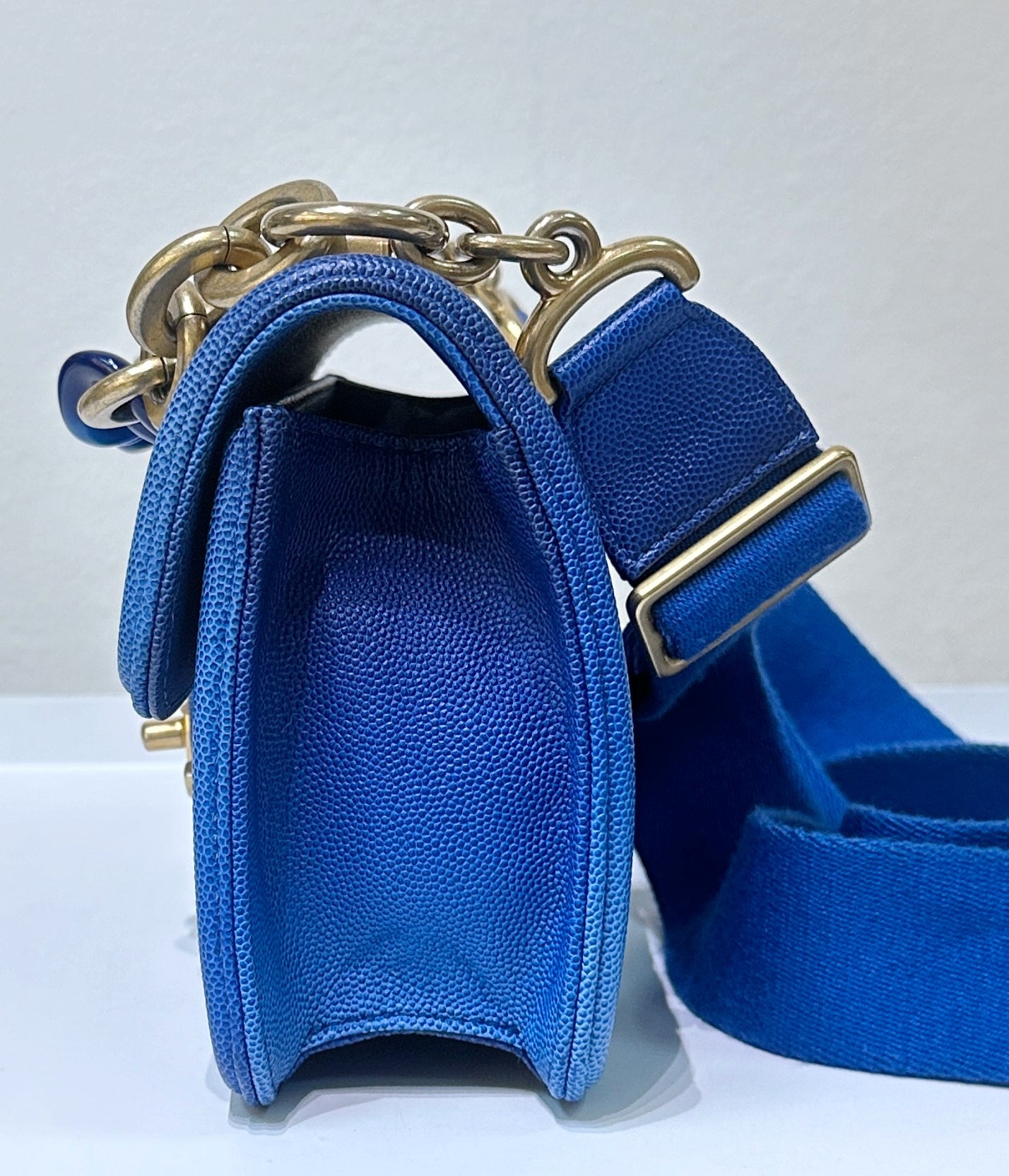 CHANEL Caviar Quilted Small Sunset On The Sea Flap Blue