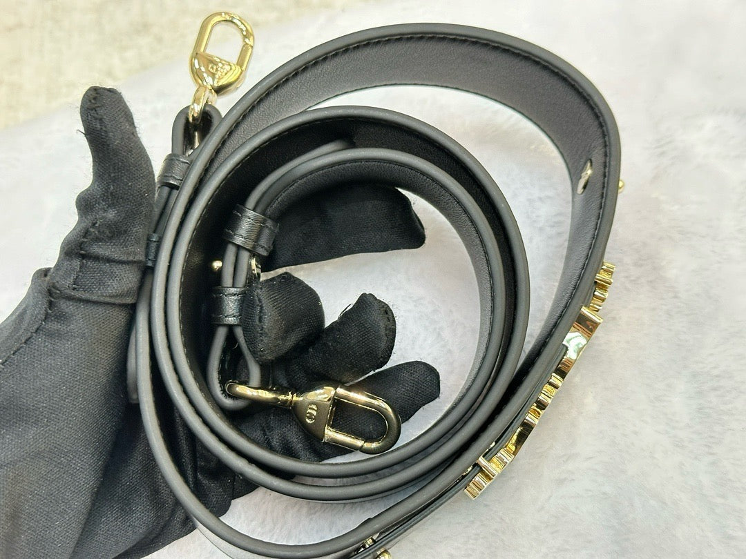 Christian Dior Small Cannage Lambskin My Lady Dior ABC Bag Black GHW