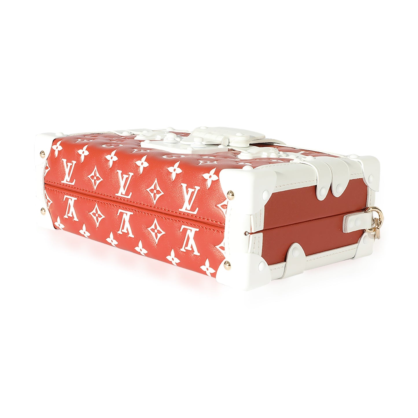 Terracotta/White Monogram Embossed Lambskin Petite Malle