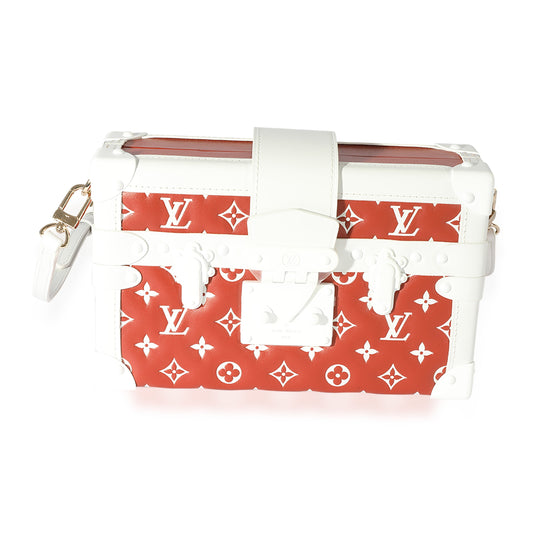 Terracotta/White Monogram Embossed Lambskin Petite Malle