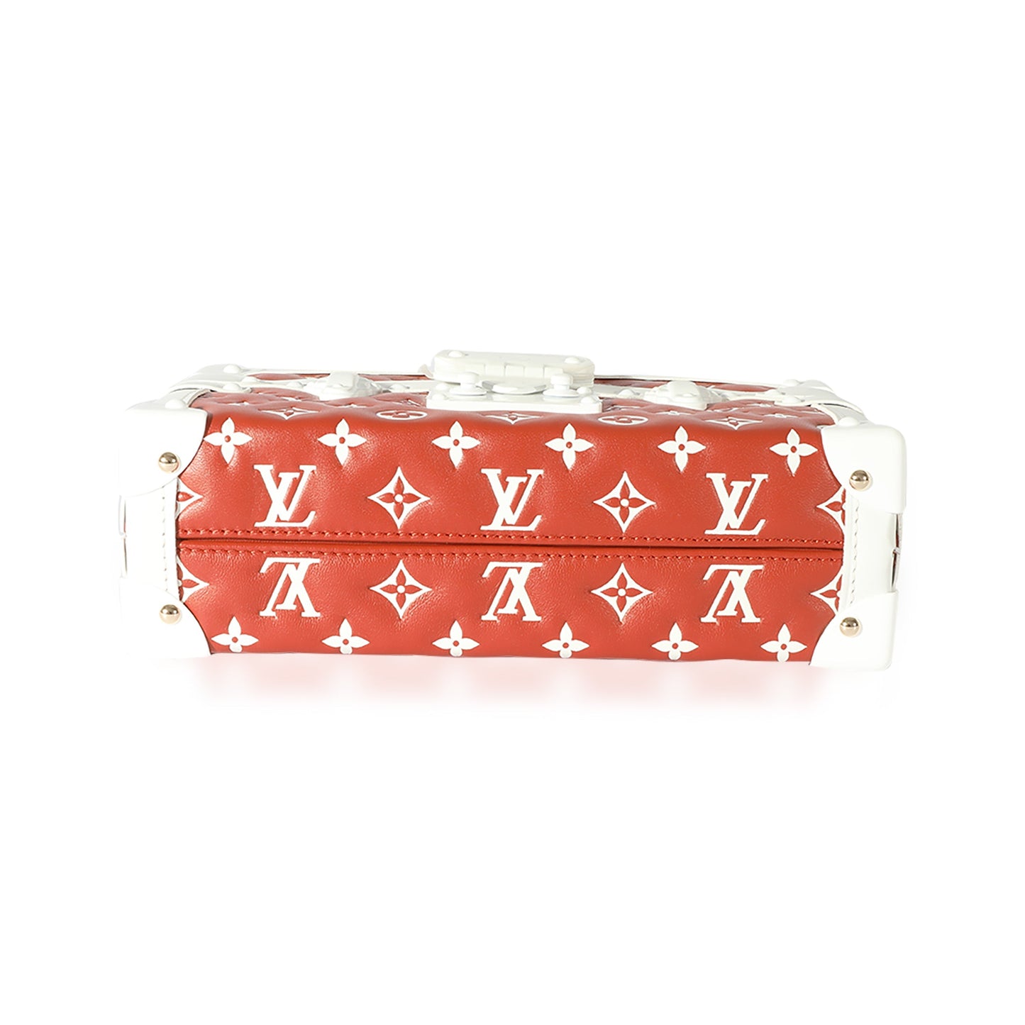 Terracotta/White Monogram Embossed Lambskin Petite Malle