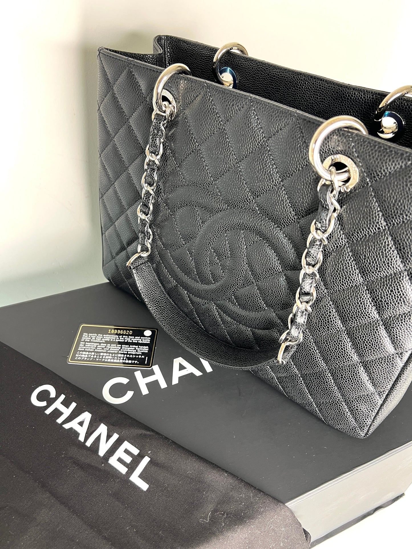 Chanel Large GST Black Caviar Leather Shopping Shoulder Bag