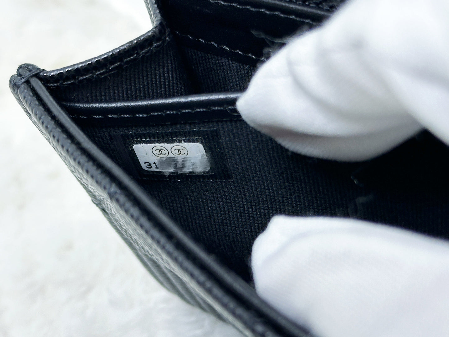 CHANEL Black Quilted Caviar Large Boy Gusset Flap Wallet 3199 holo card