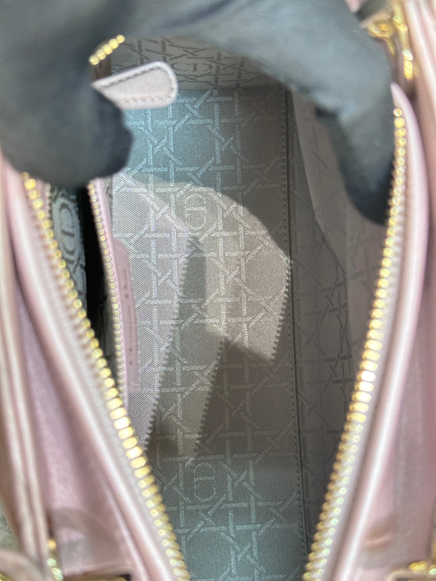 Dior Medium Lady Dior in Pearly Lotus Pink Lambskin GHW