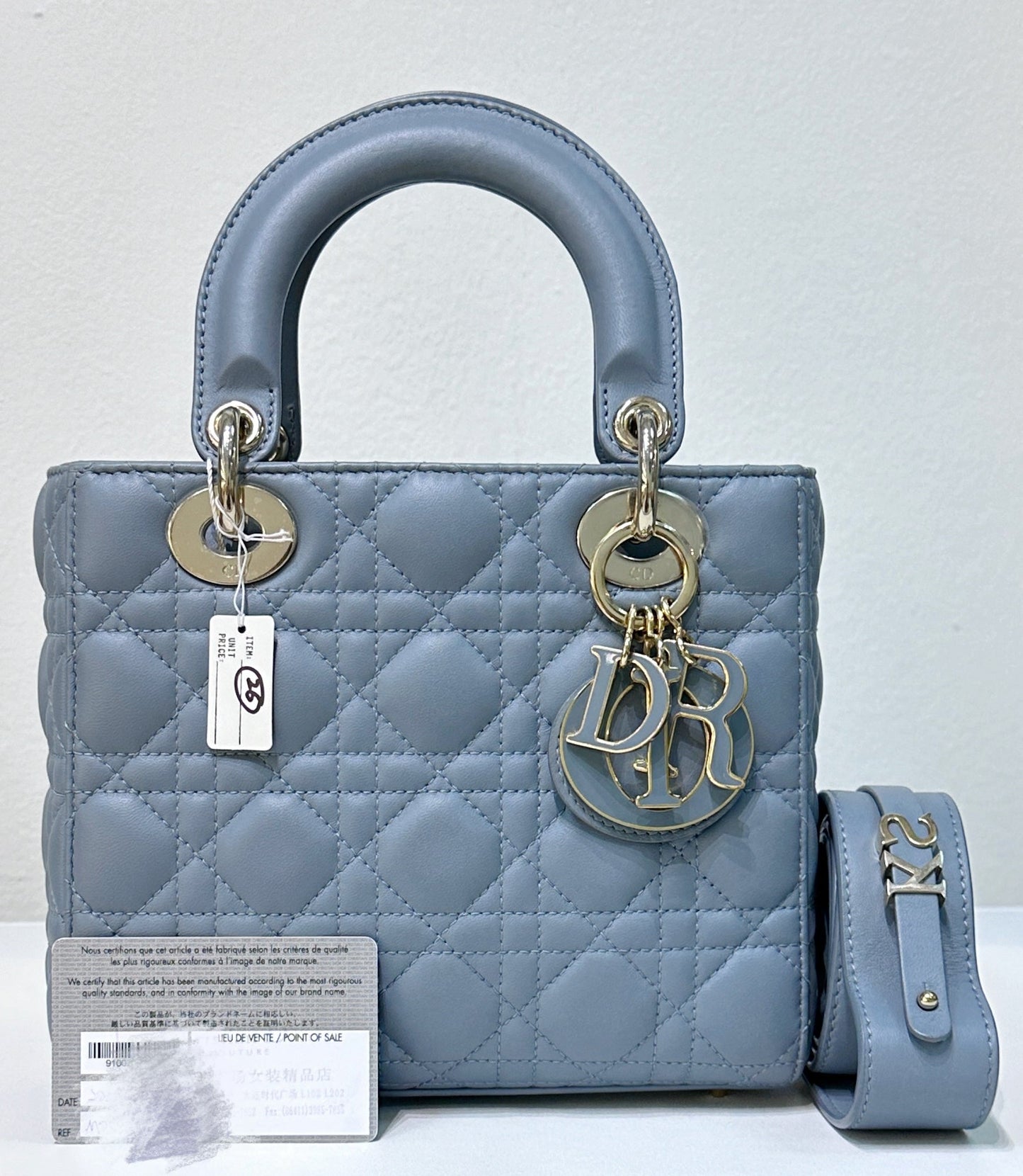 Small Lady Dior My ABC Dior Cannage Lambskin Sky Blue