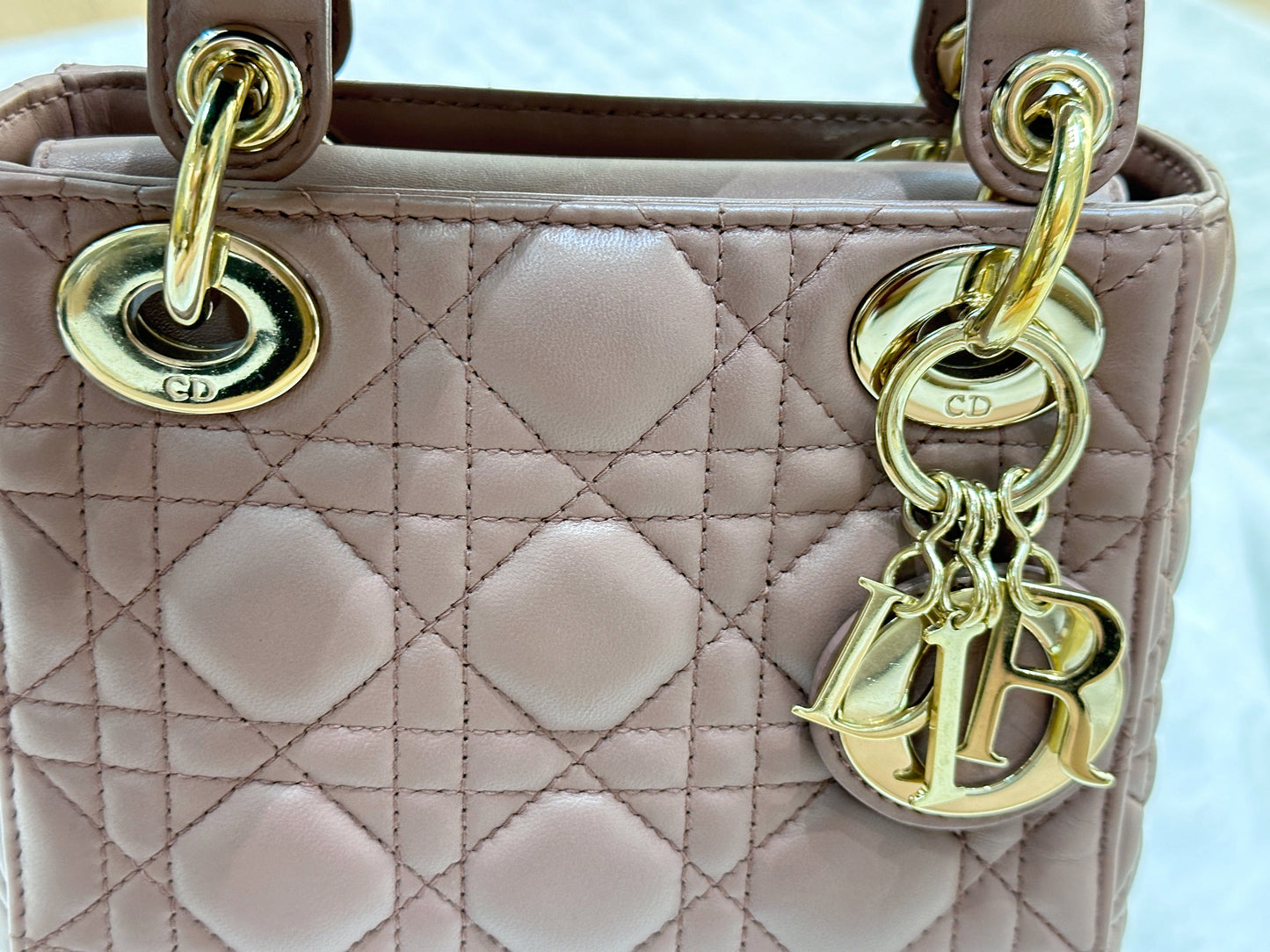 Mini Lady Dior Bag Blush Cannage Lambskin
