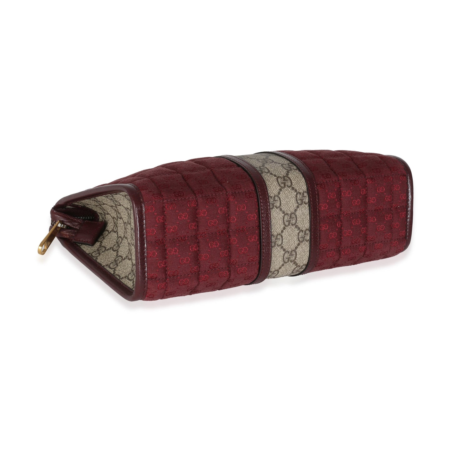 Burgundy GG Supreme Canvas Microguccissima Pouch