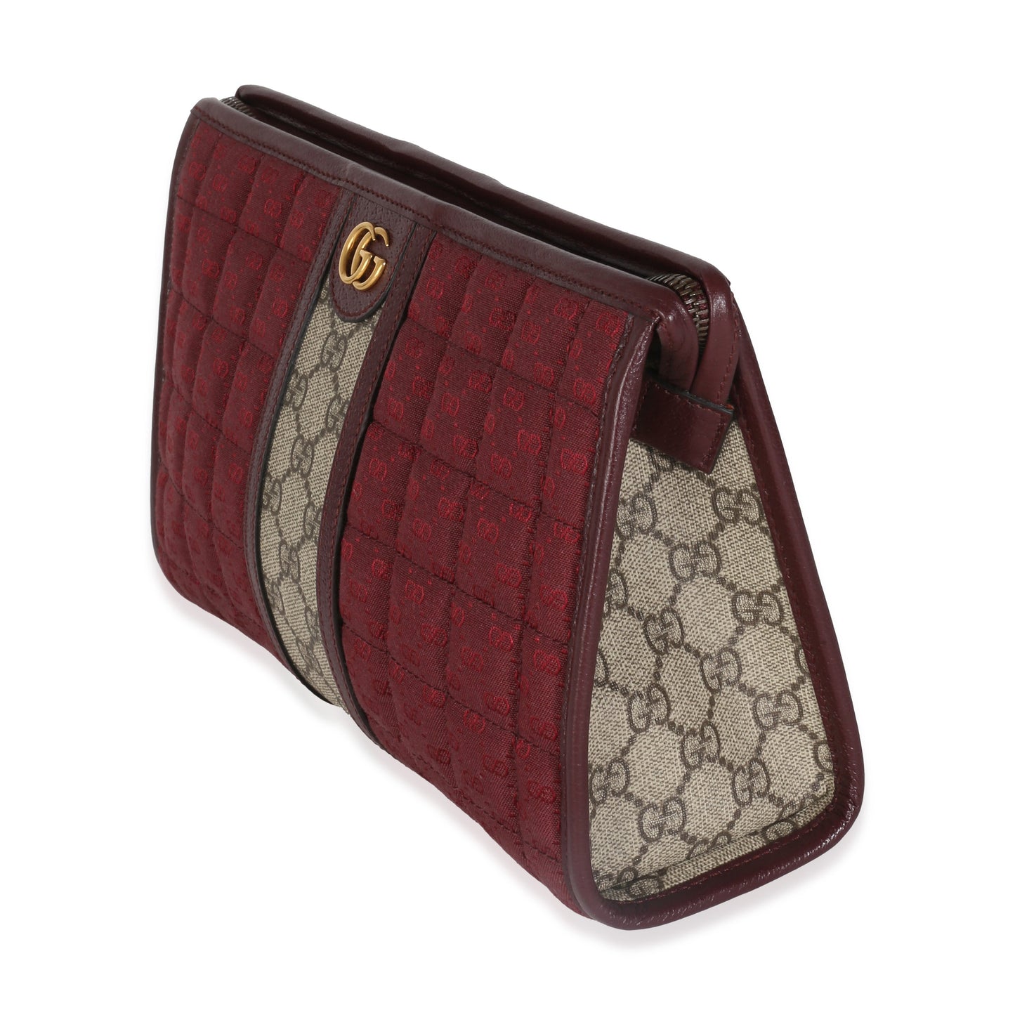 Burgundy GG Supreme Canvas Microguccissima Pouch