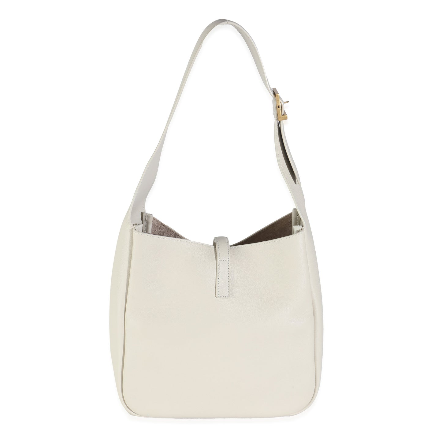 White Smooth Calfskin Small Le 5 A 7 Soft Hobo