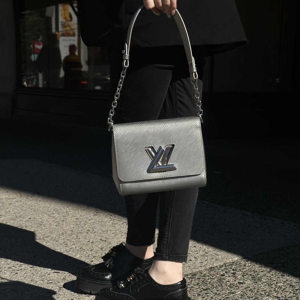 Louis Vuitton Silver EPI leather Twist PM