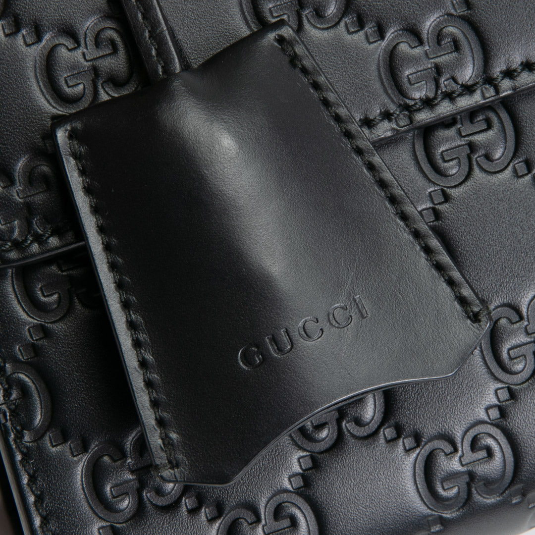 GUCCI Guccisima Medium Padlock Shoulder Bag - Black