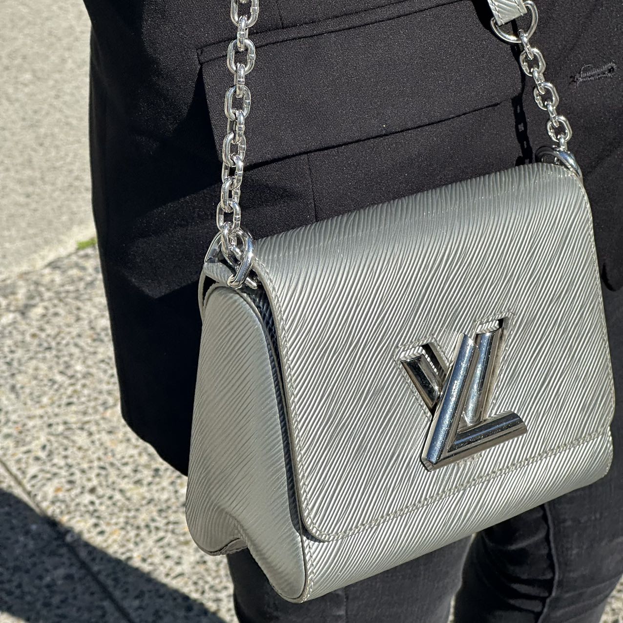 Louis Vuitton Silver EPI leather Twist PM